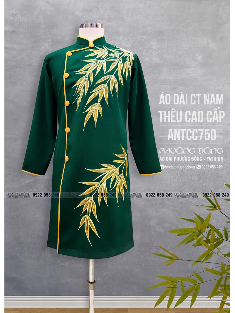 Áo Dài Cách Tân Nam Thêu Cao Cấp ANTCC750